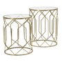 Voir la diapositive 1 : Paris Prix Lot de 2 Tables d'Appoint  Tunis  53cm Or