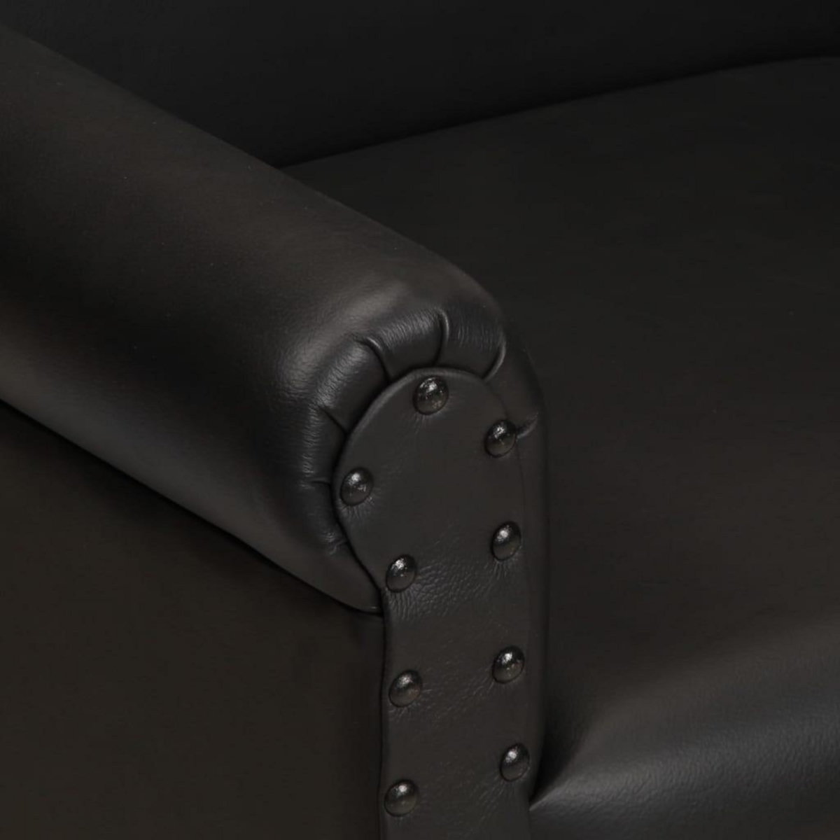 VIDAXL Chaise cabriolet noir cuir veritable