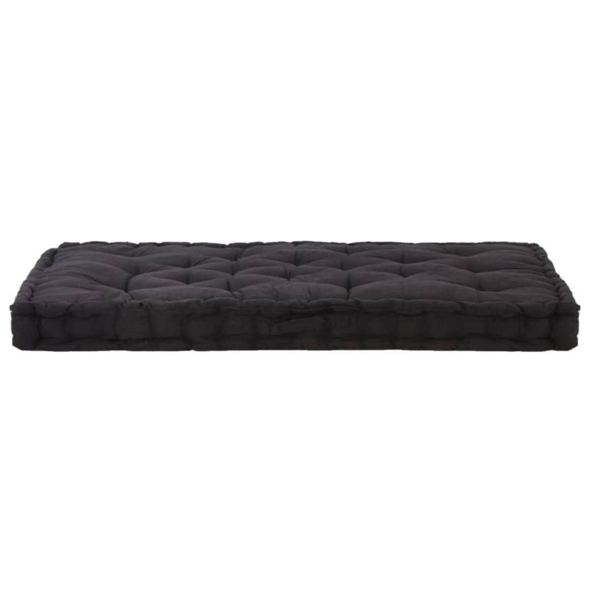 VIDAXL Coussin de plancher de palette Coton 120x80x10 cm Noir