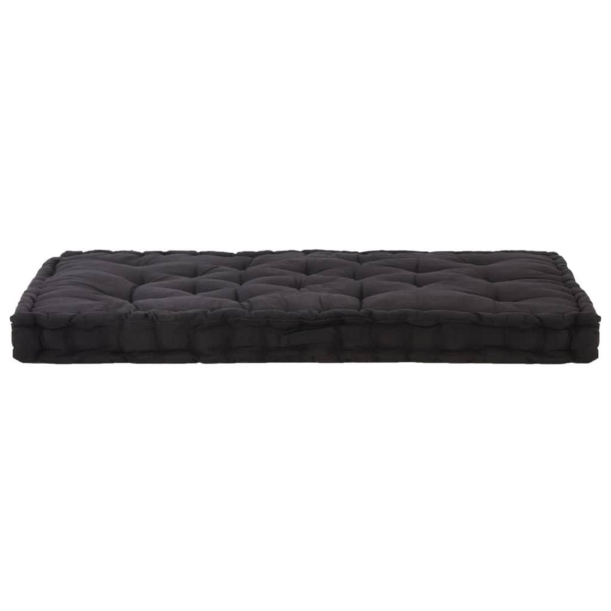 VIDAXL Coussin de plancher de palette Coton 120x80x10 cm Noir