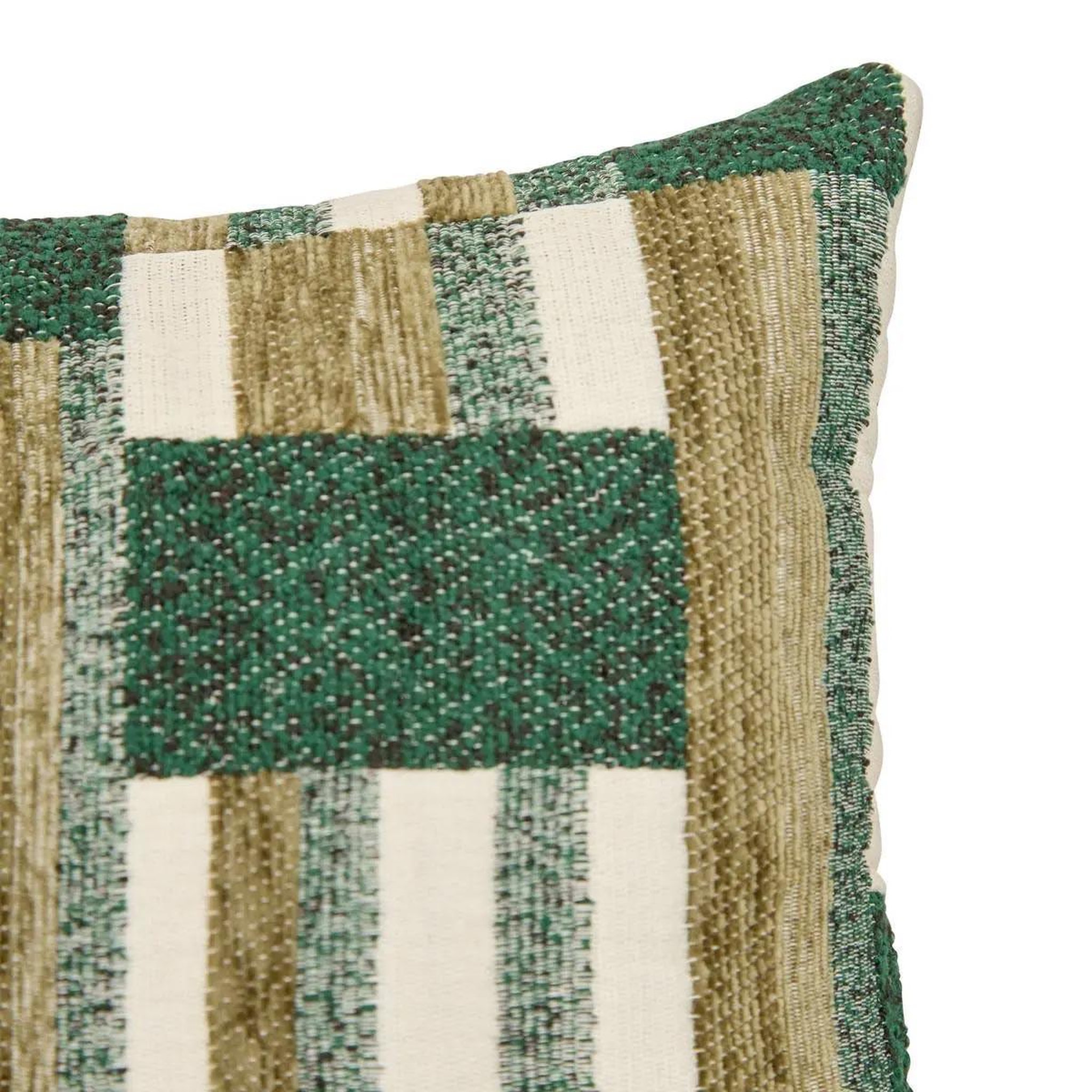 Voir la diapositive 2 : ATMOSPHERA Coussin déco en jacquard chenillé  calix  30x50cm kaki