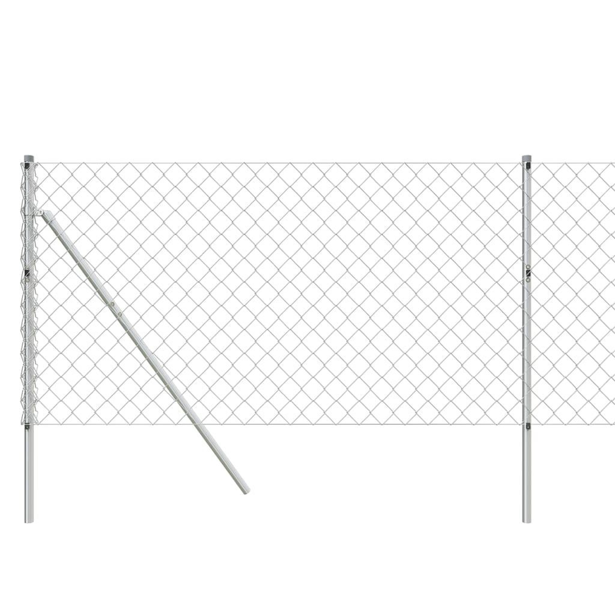 Voir la diapositive 4 : VIDAXL Cloture a mailles losangees argente 1x10 m