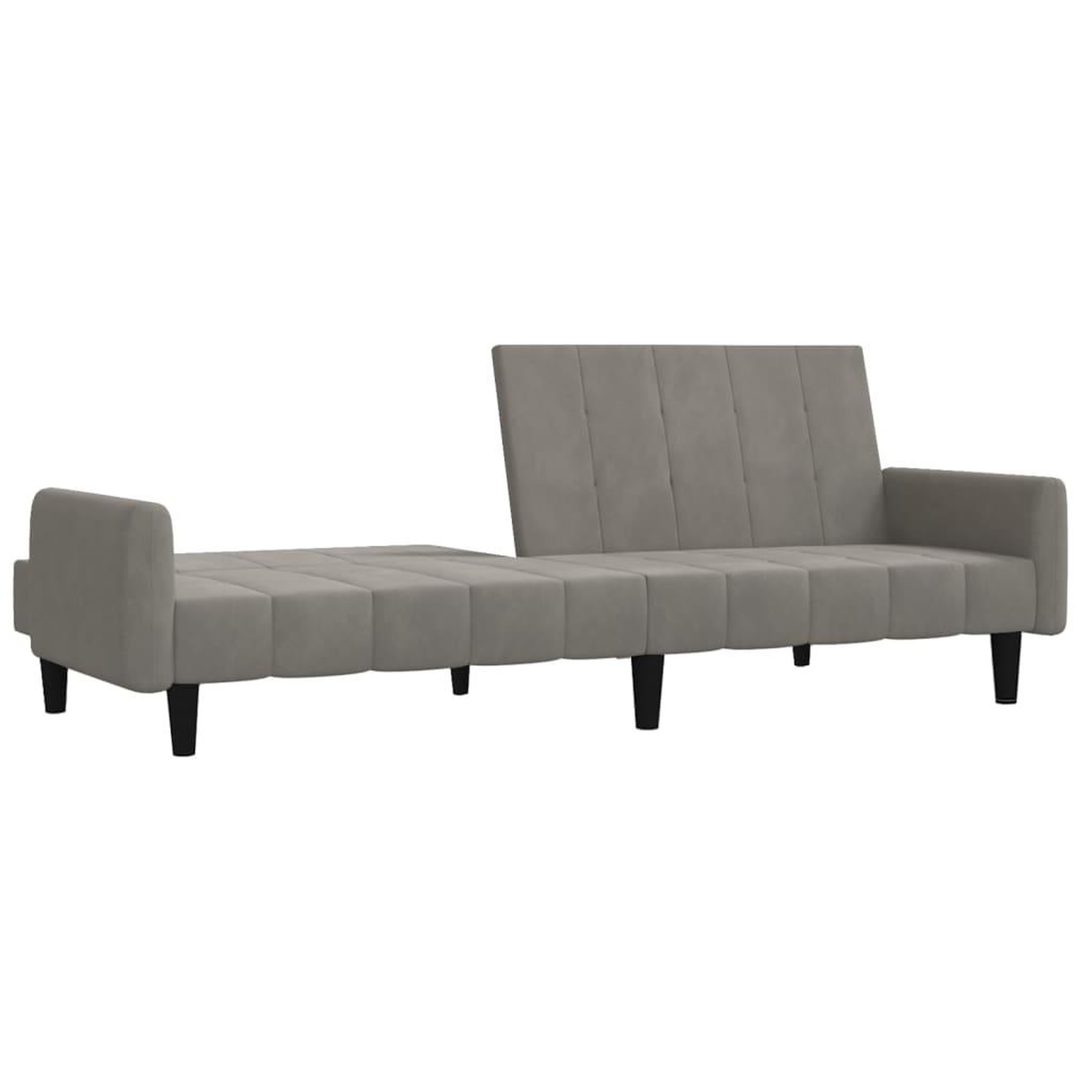 Voir la diapositive 5 : VIDAXL Canape-lit a 2 places gris clair velours