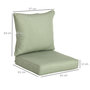 Voir la diapositive 3 : OUTSUNNY Lot de 2 coussins matelas assise dossier pour chaise de jardin fauteuil polyester vert clair