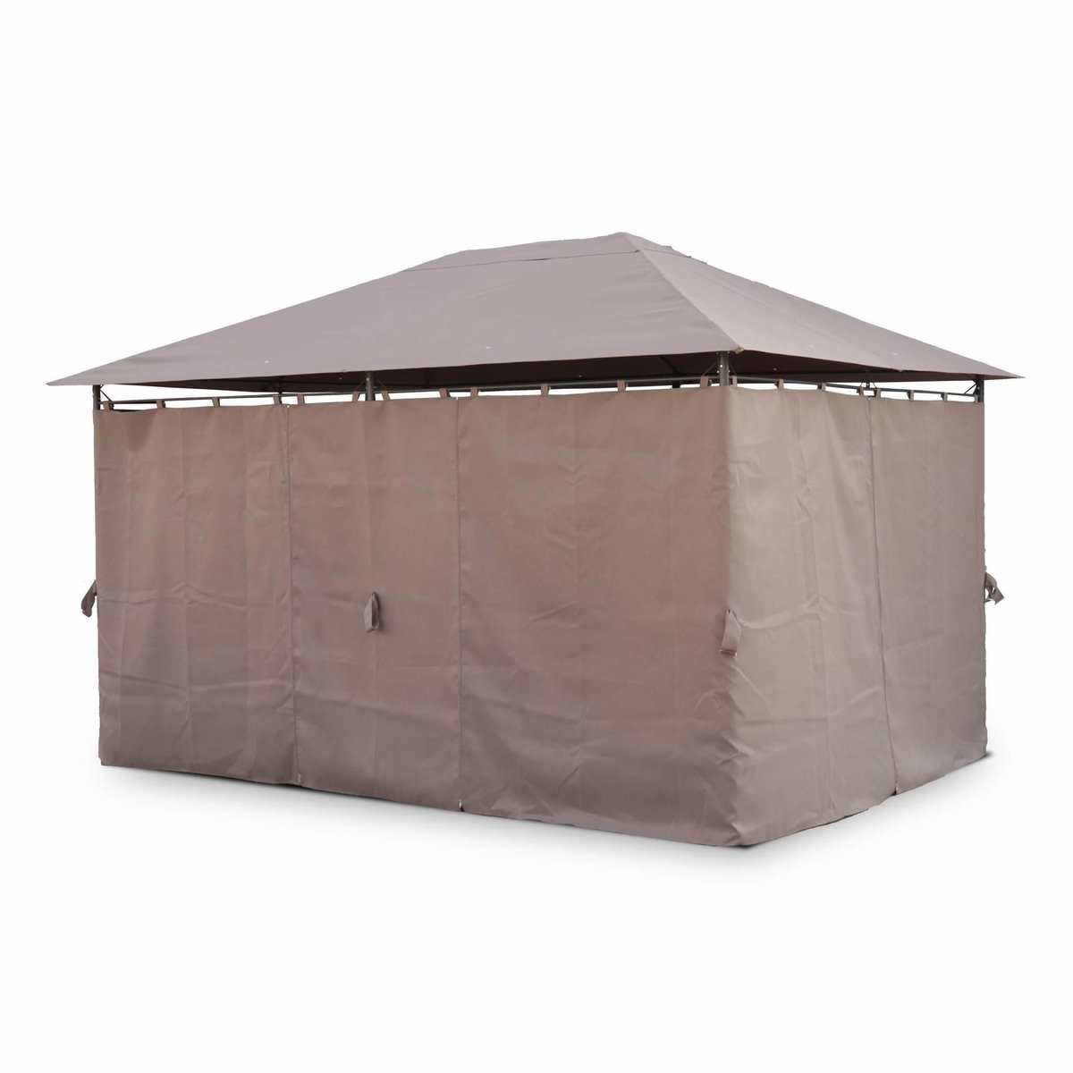 SWEEEK Tonnelle 3x4 m - Divio - Toile taupe - Pergola avec rideaux. tente de jardin. barnum. chapiteau. réception