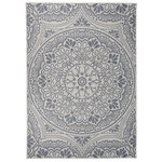 VIDAXL Tapis a tissage plat d'exterieur 120x170 cm Motif bleu