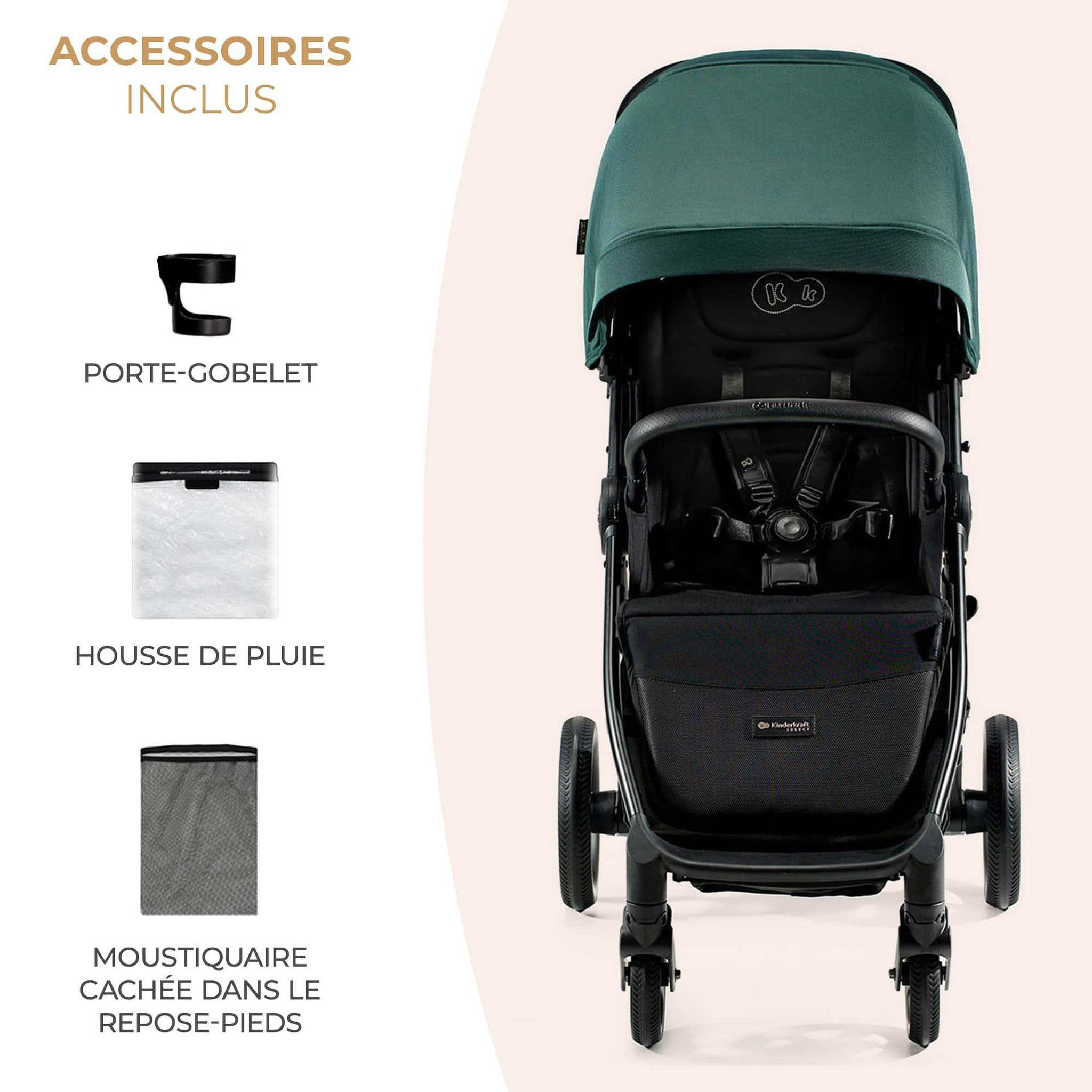 Voir la diapositive 5 : KINDERKRAFT Poussette compacte avec suspension et protection UPF50+ pour bébé
