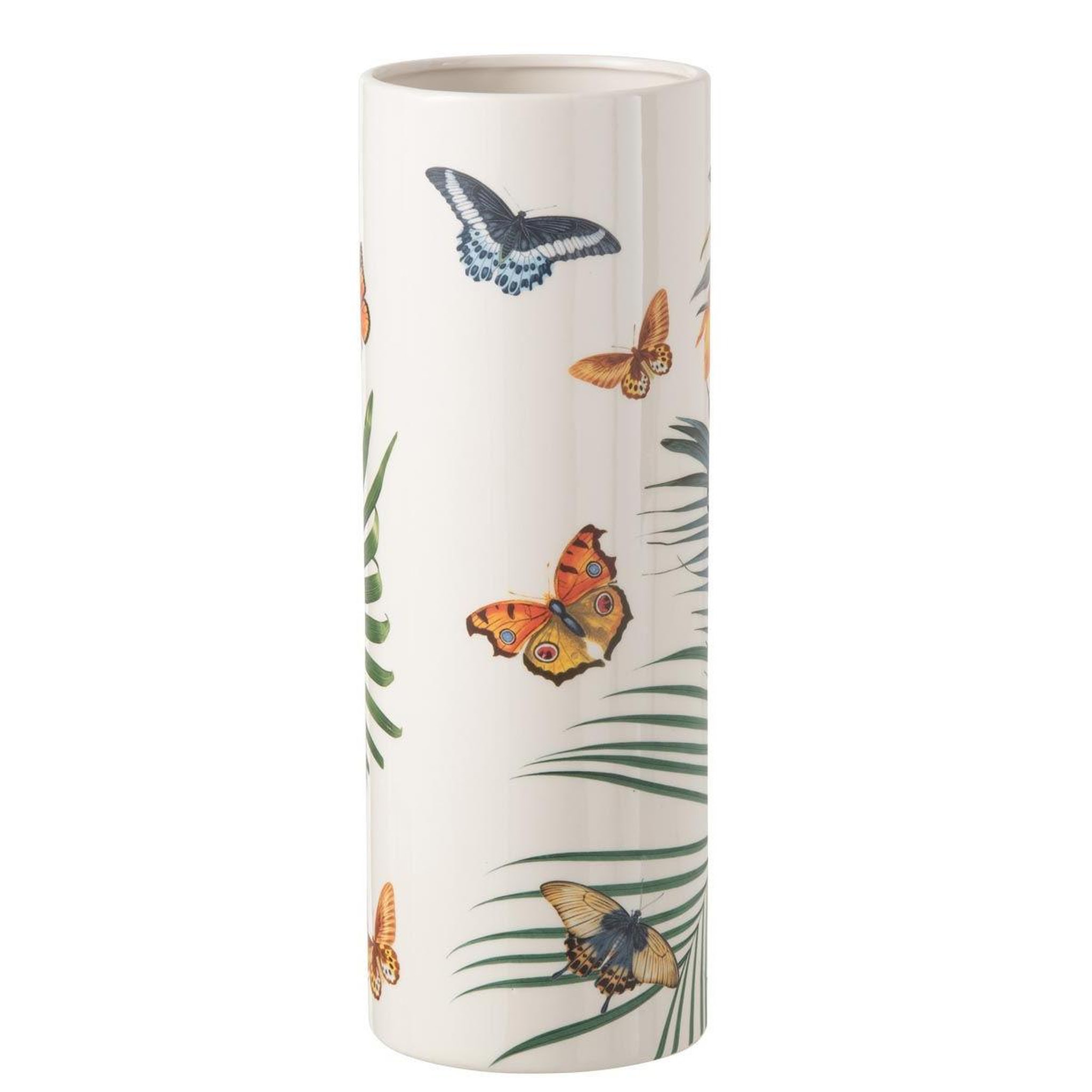 Voir la diapositive 2 : J-LINE Vase design  papillons  40cm multicolore