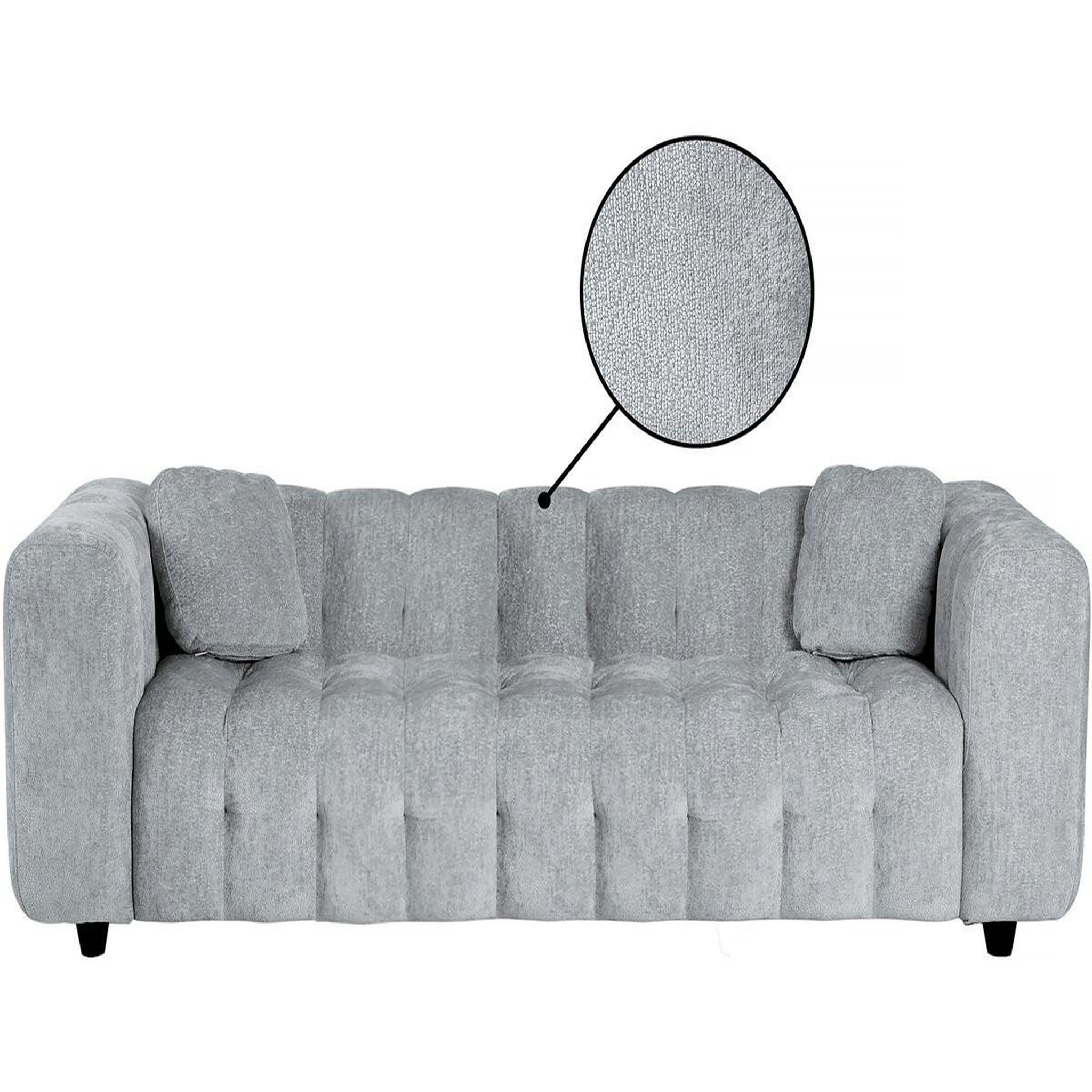Voir la diapositive 4 : Habitat et Jardin Canapé droit en tissu chenille  vendome  - 3 places - gris