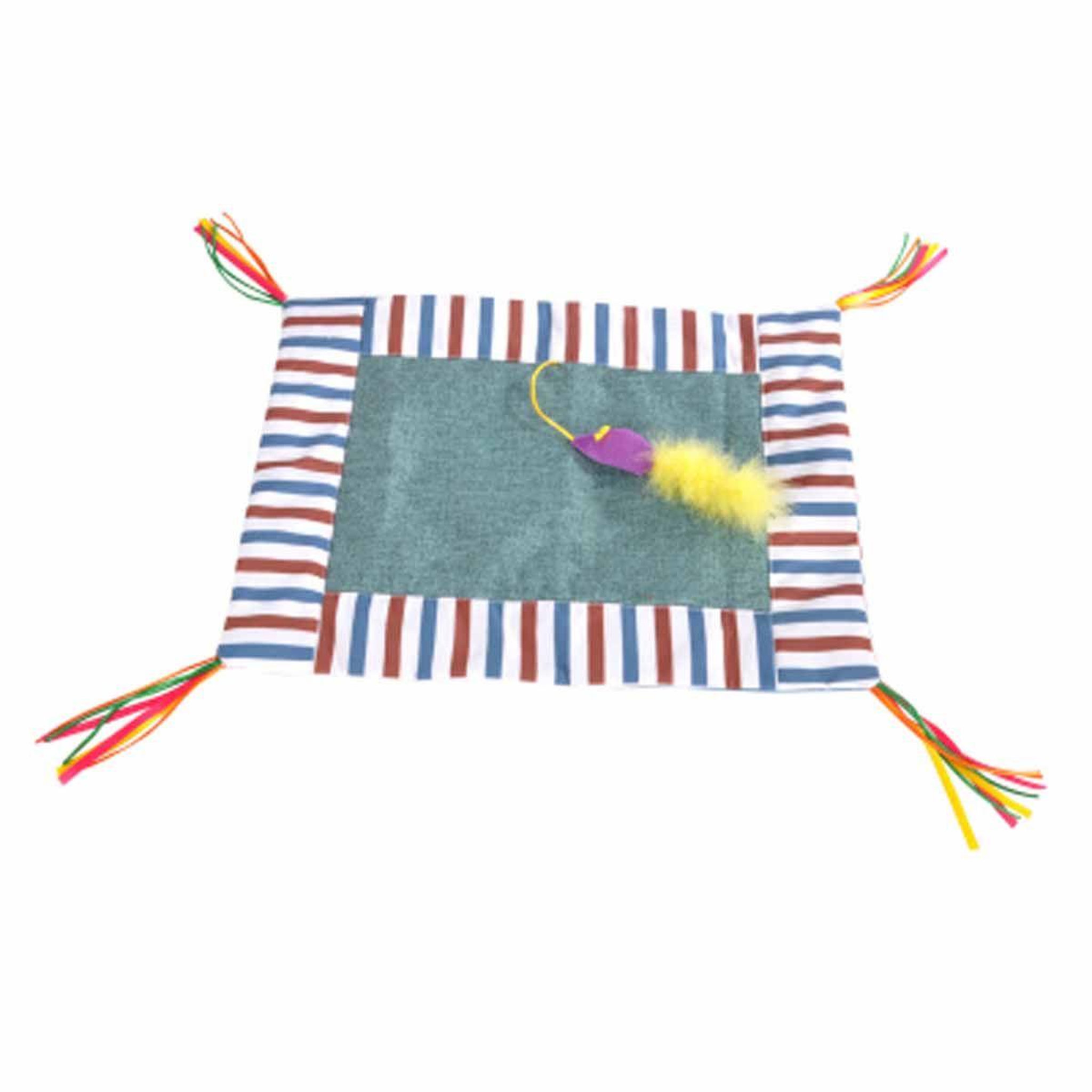 HOMEA Jouet pour Chat  Tapis de Jeu  45cm Bleu