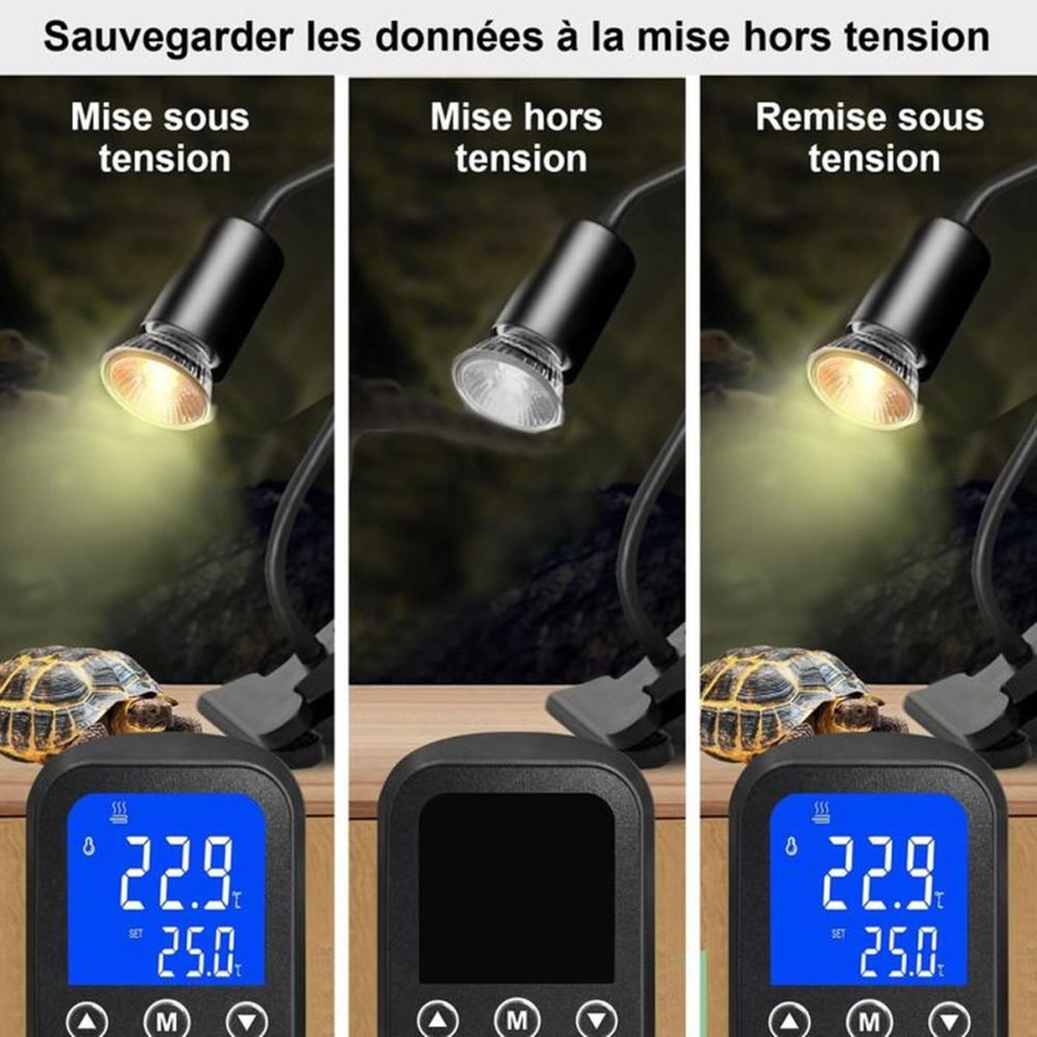 Voir la diapositive 5 : Contrôleur de température numérique PID avec écran LCD rétroéclairé et sonde CTN NTC étanche 2 m, jusqu'à 2 A (460 W)