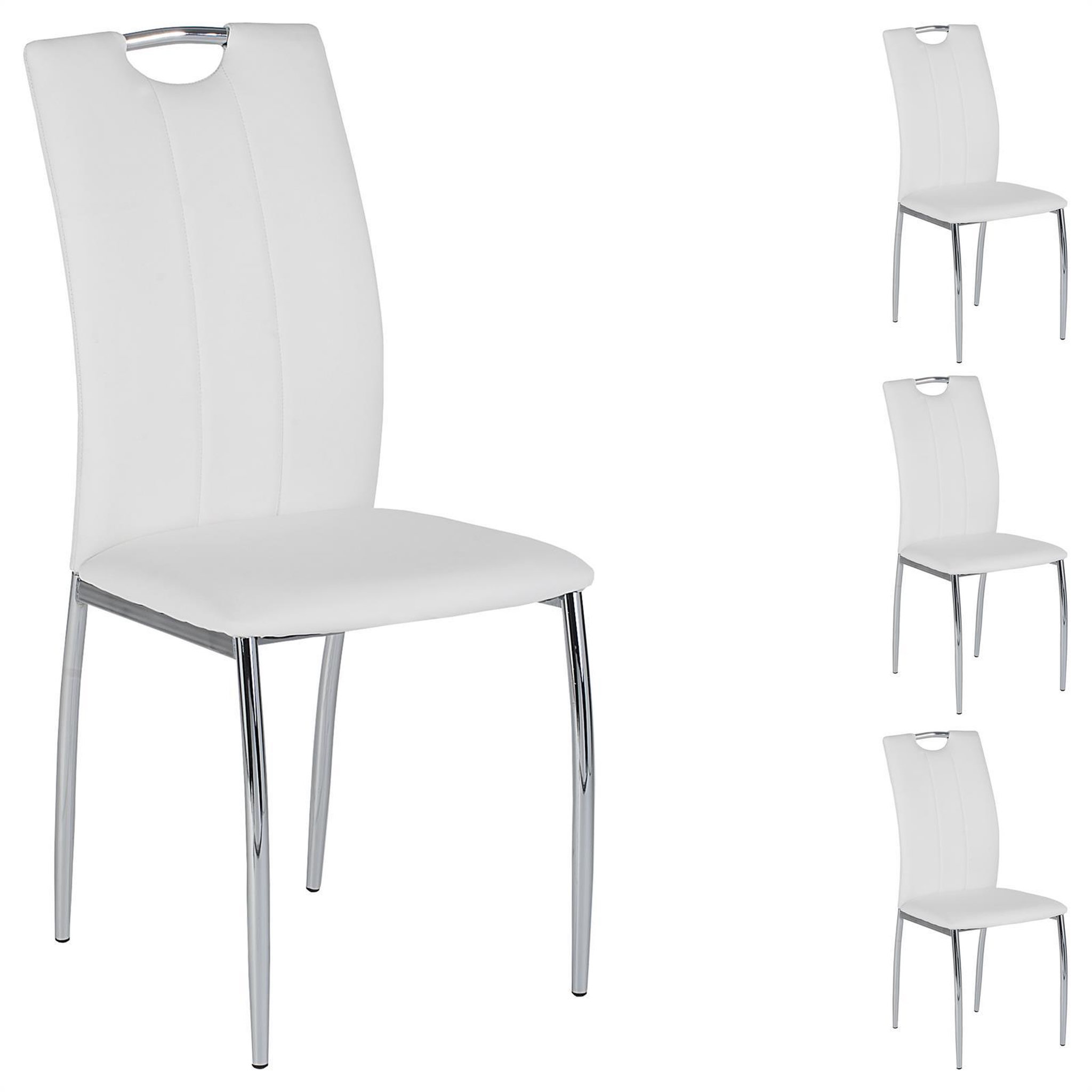 Voir la diapositive 1 : IDIMEX Lot de 4 chaises apollo, en synthétique