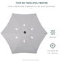 Voir la diapositive 5 : OUTSUNNY Parasol droit de jardin balcon terrasse grande taille toile polyester 160 g/m² Ø 1,96 x 2H m mât alu gris clair