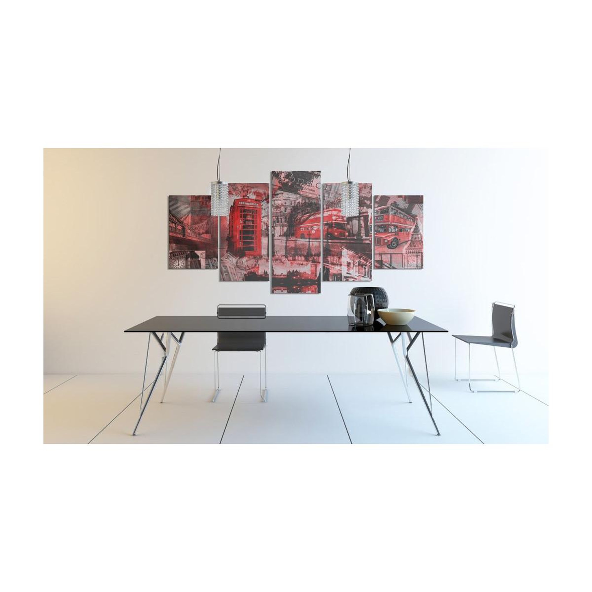 Voir la diapositive 2 : Paris Prix Tableau imprimé 5 panneaux  collage