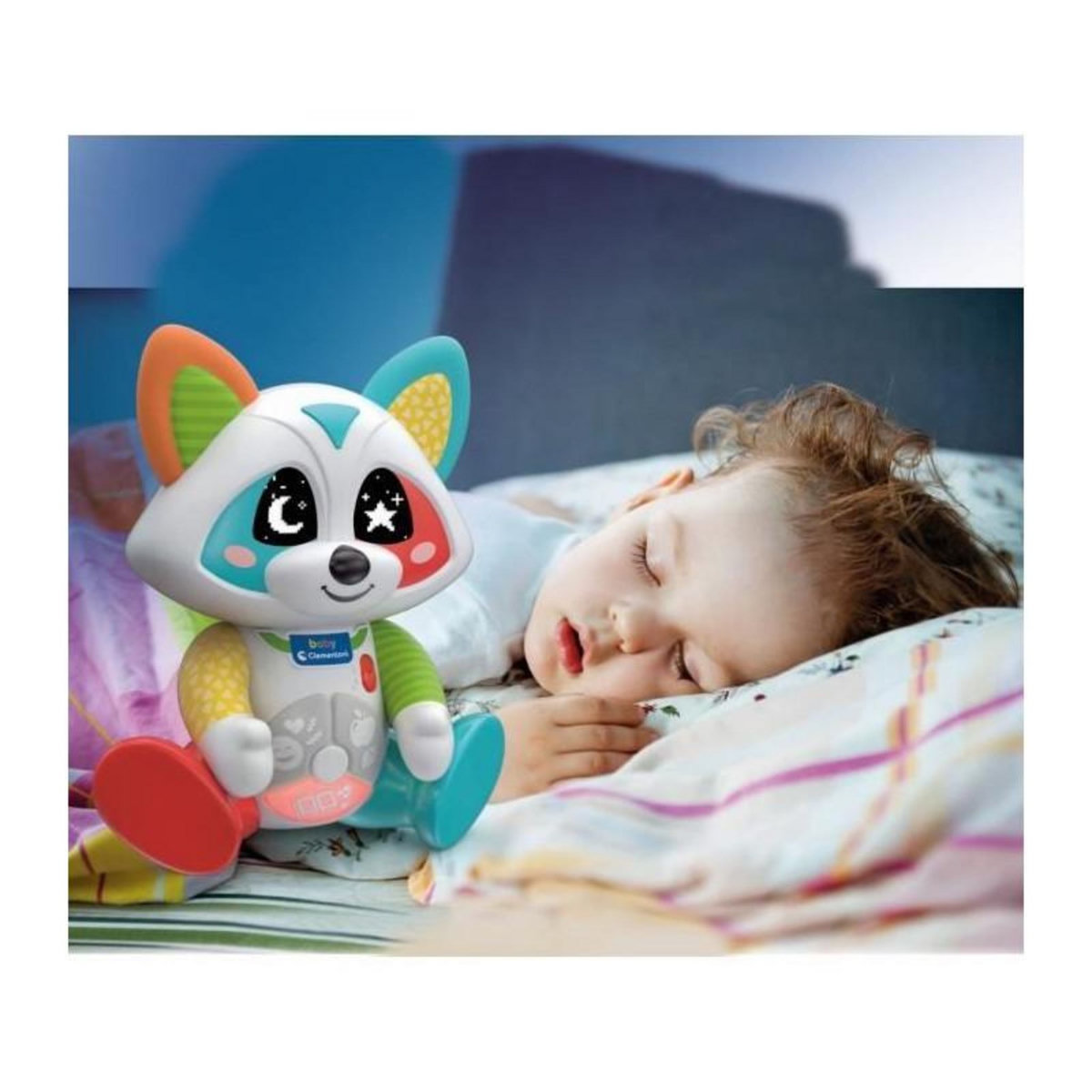 CLEMENTONI Peluche interactive Clementoni Oliver, le raton-laveur joueur coloré