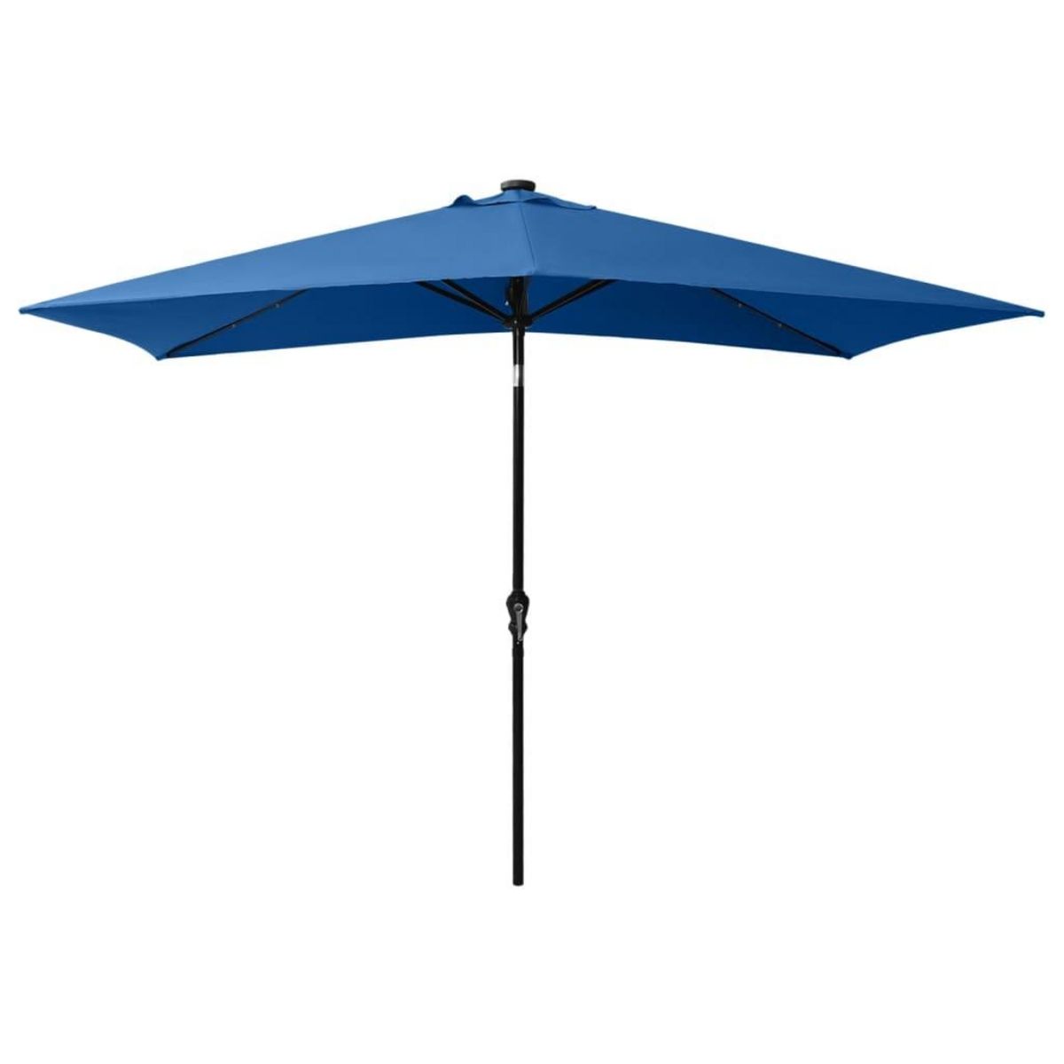 VIDAXL Parasol de jardin avec LED et mat en acier bleu azure 2x3 m