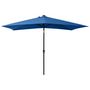Voir la diapositive 3 : VIDAXL Parasol de jardin avec LED et mat en acier bleu azure 2x3 m