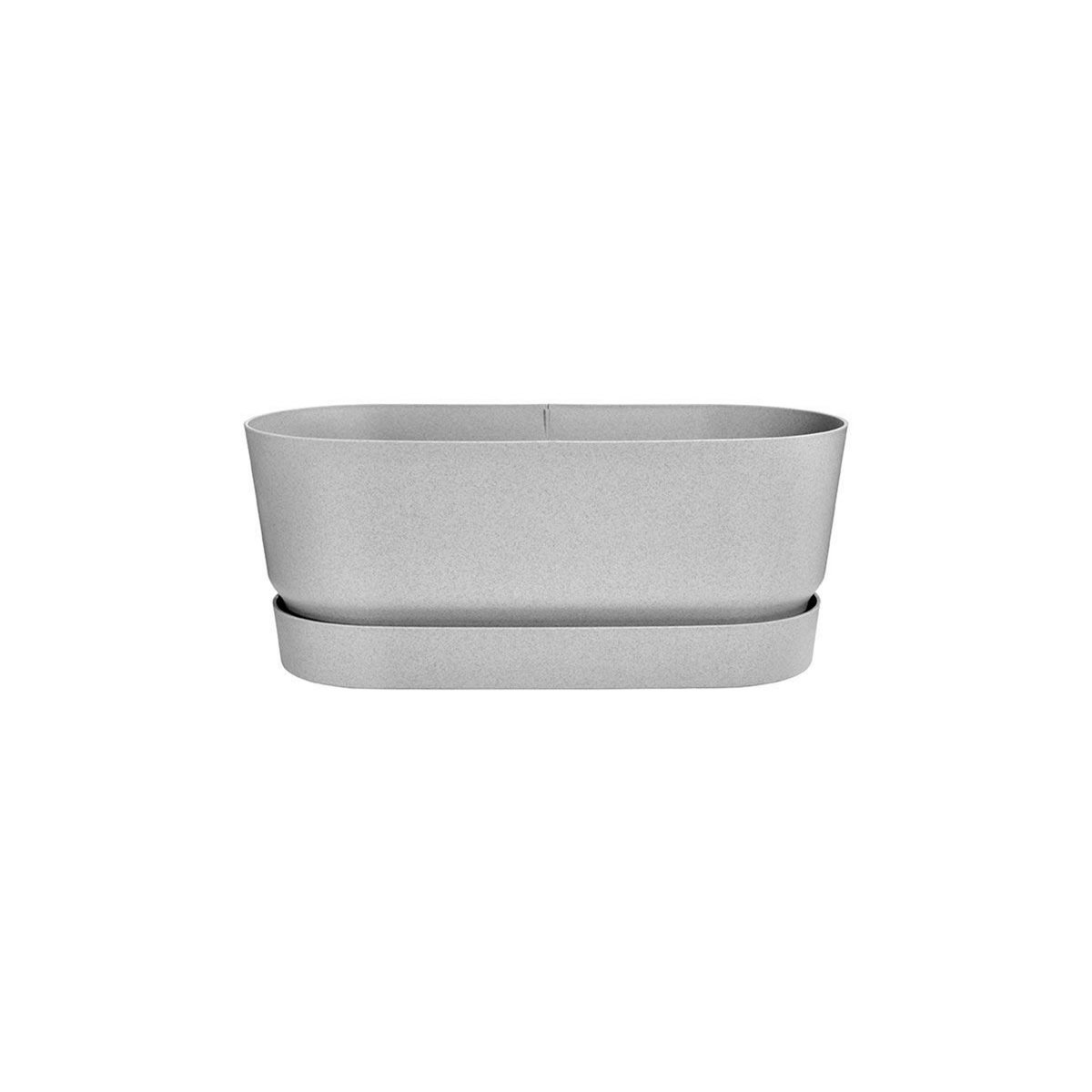 ELHO Jardinière Greenville Terrasse 60 x 26 x 24,4 cm avec roulettes - Gris béton - Elho