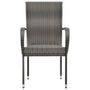Voir la diapositive 3 : VIDAXL Chaises empilables d'exterieur lot de 4 Gris Resine tressee