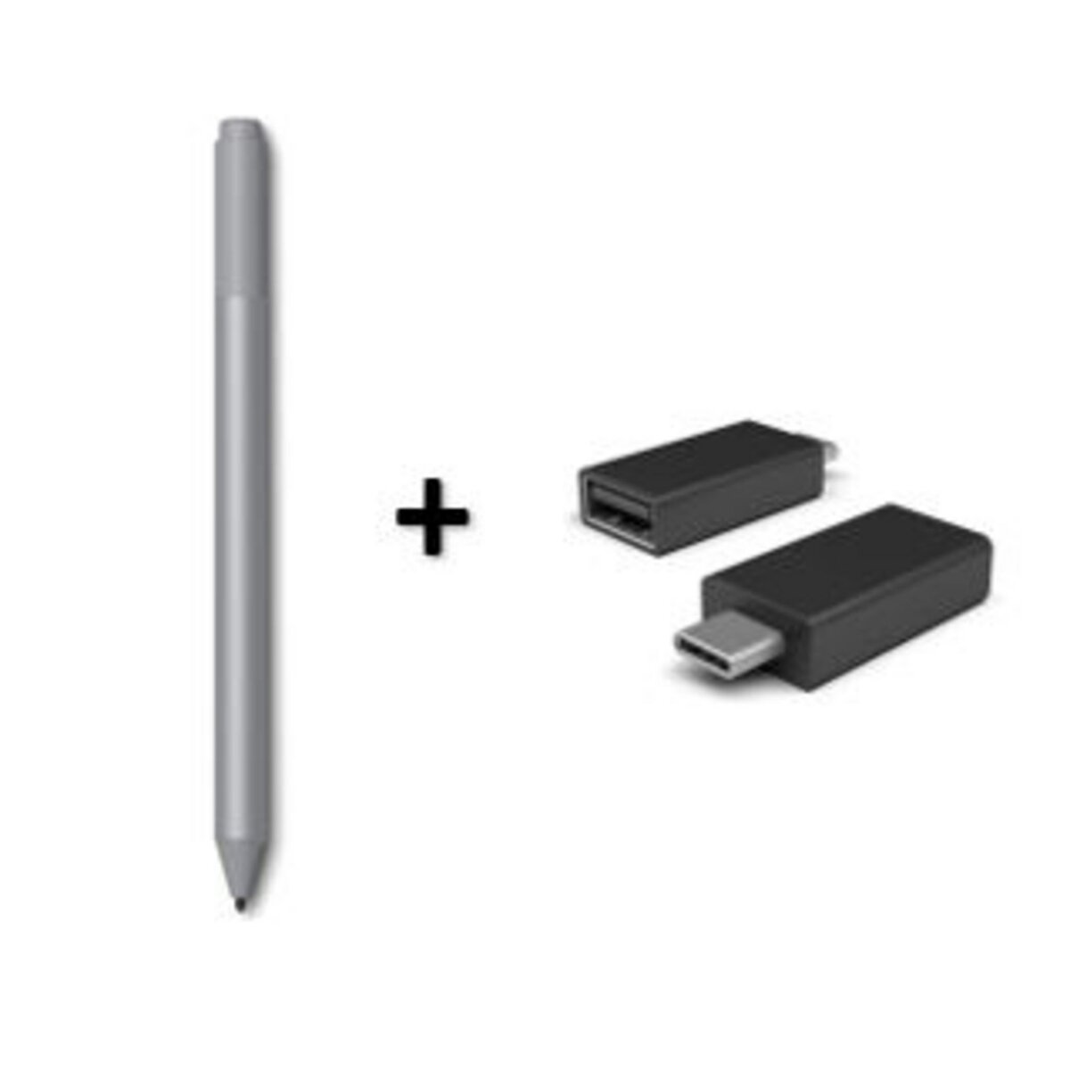 MICROSOFT Stylet pour Surface - Platine - Compatible Surface Go + Adaptateur Clark A - USB-C vers USB-A - Noir