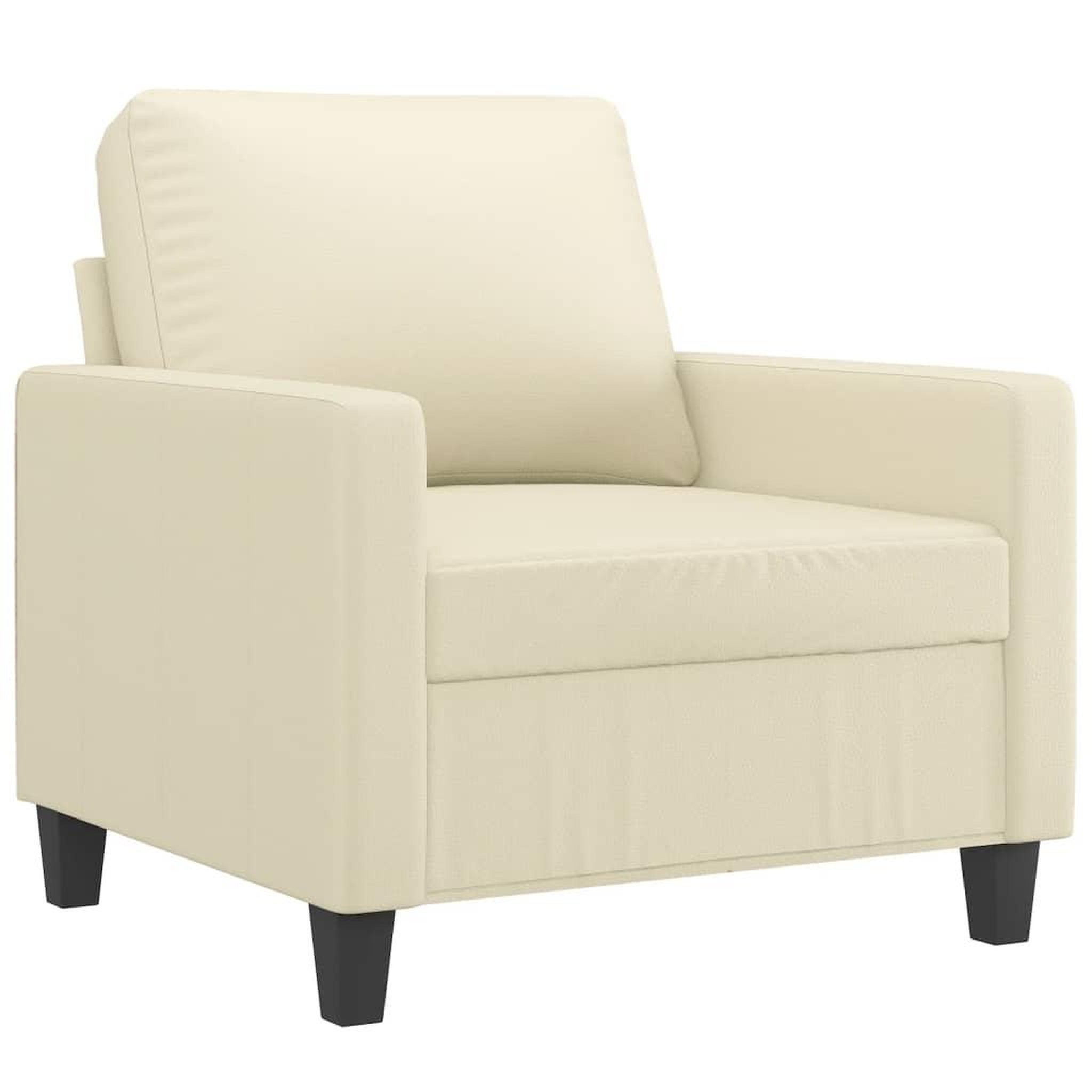 Voir la diapositive 3 : VIDAXL Ensemble de canapes 4 pcs avec coussins Creme Similicuir
