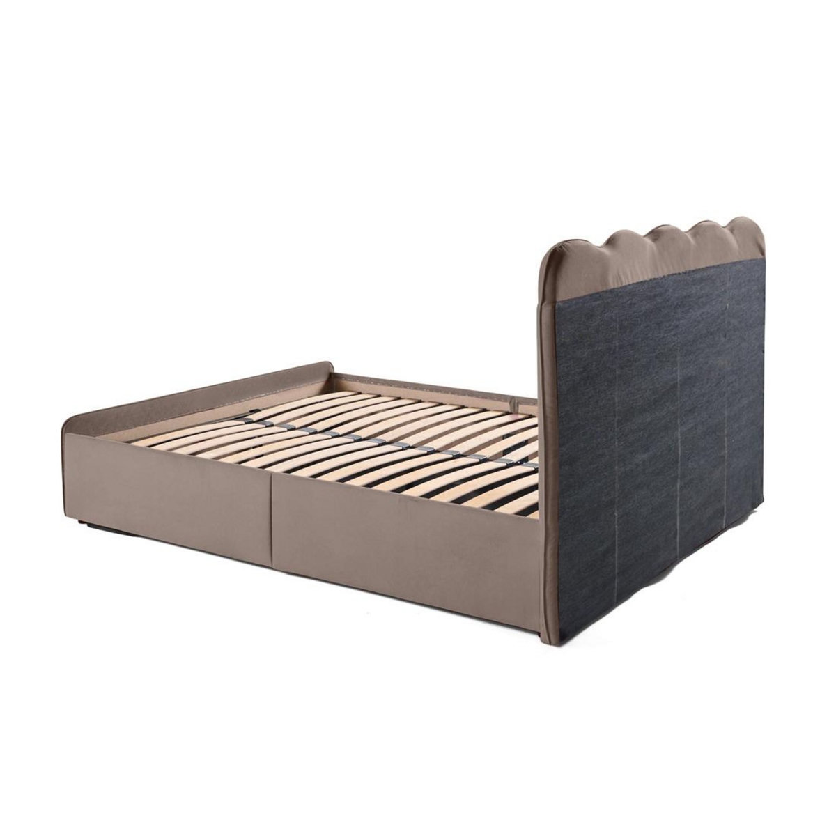 BEST MOBILIER Kahlo - lit coffre - 140x190 - en velours - sommier inclus