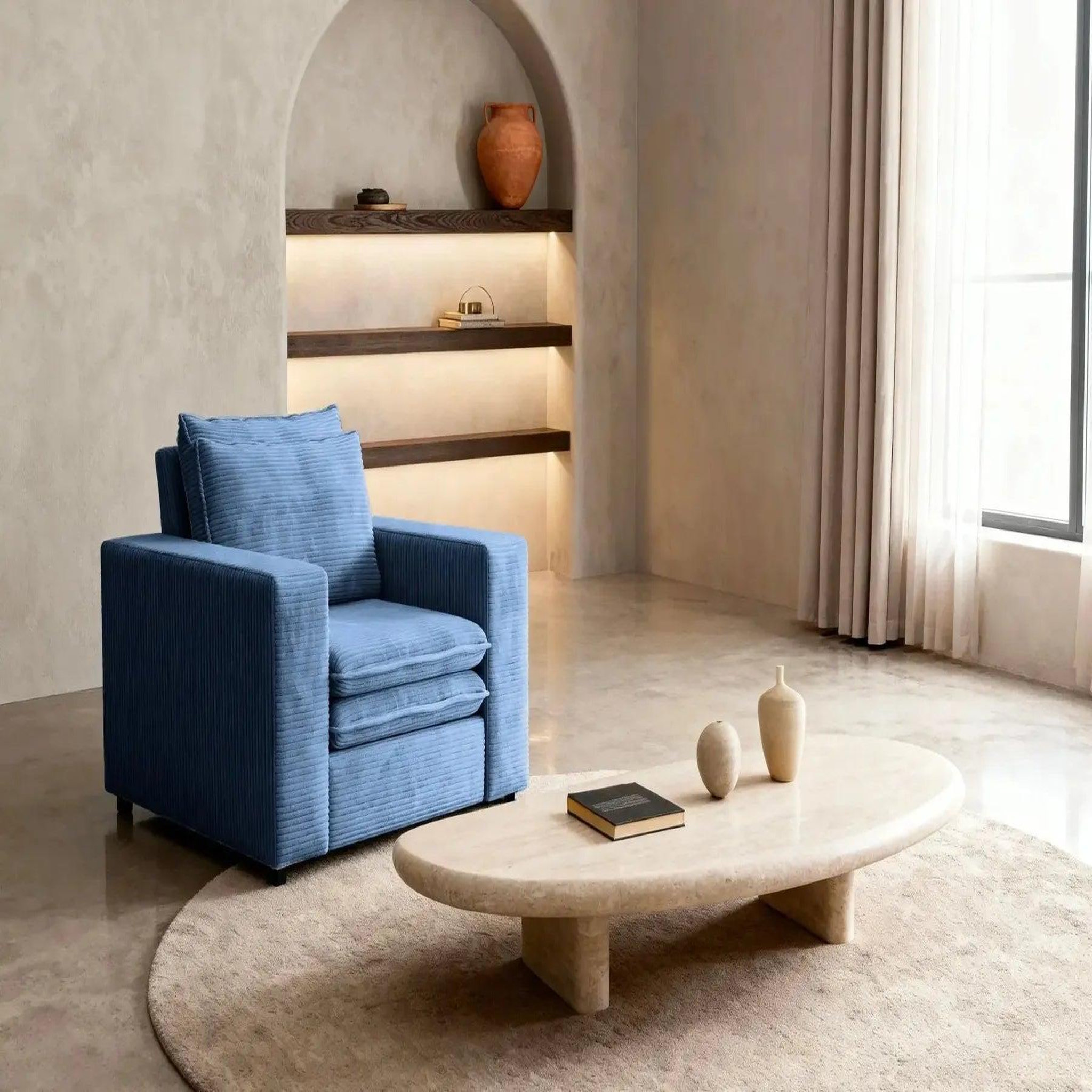 Voir la diapositive 4 : CASANOVA PARIS Oscar - fauteuil en velours côtelé