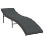 Voir la diapositive 4 : VIDAXL Chaises longues lot de 2 avec table gris resine tressee