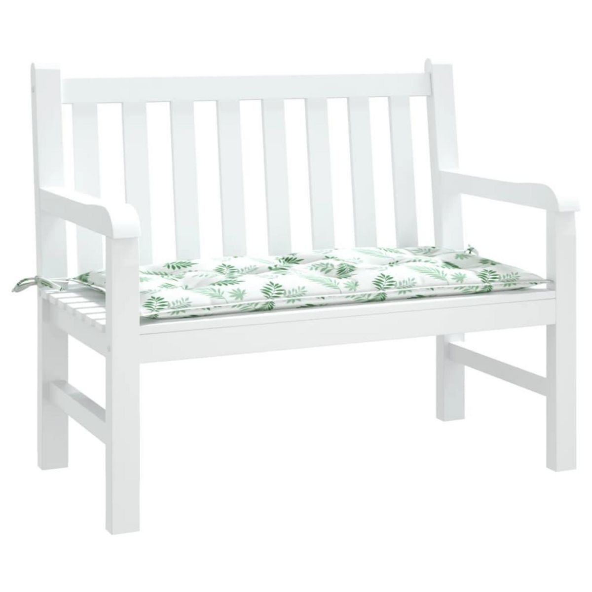 VIDAXL Coussin de banc de jardin motif de feuilles 100x50x7 cm
