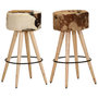 Voir la diapositive 1 : VIDAXL Tabourets de bar lot de 2 cuir veritable et bois de manguier