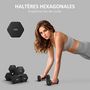 Voir la diapositive 4 : HOMCOM Lot de 2 haltères hexagonales 2 x 5 Kg - poignée antidérapante - métal PVC noir
