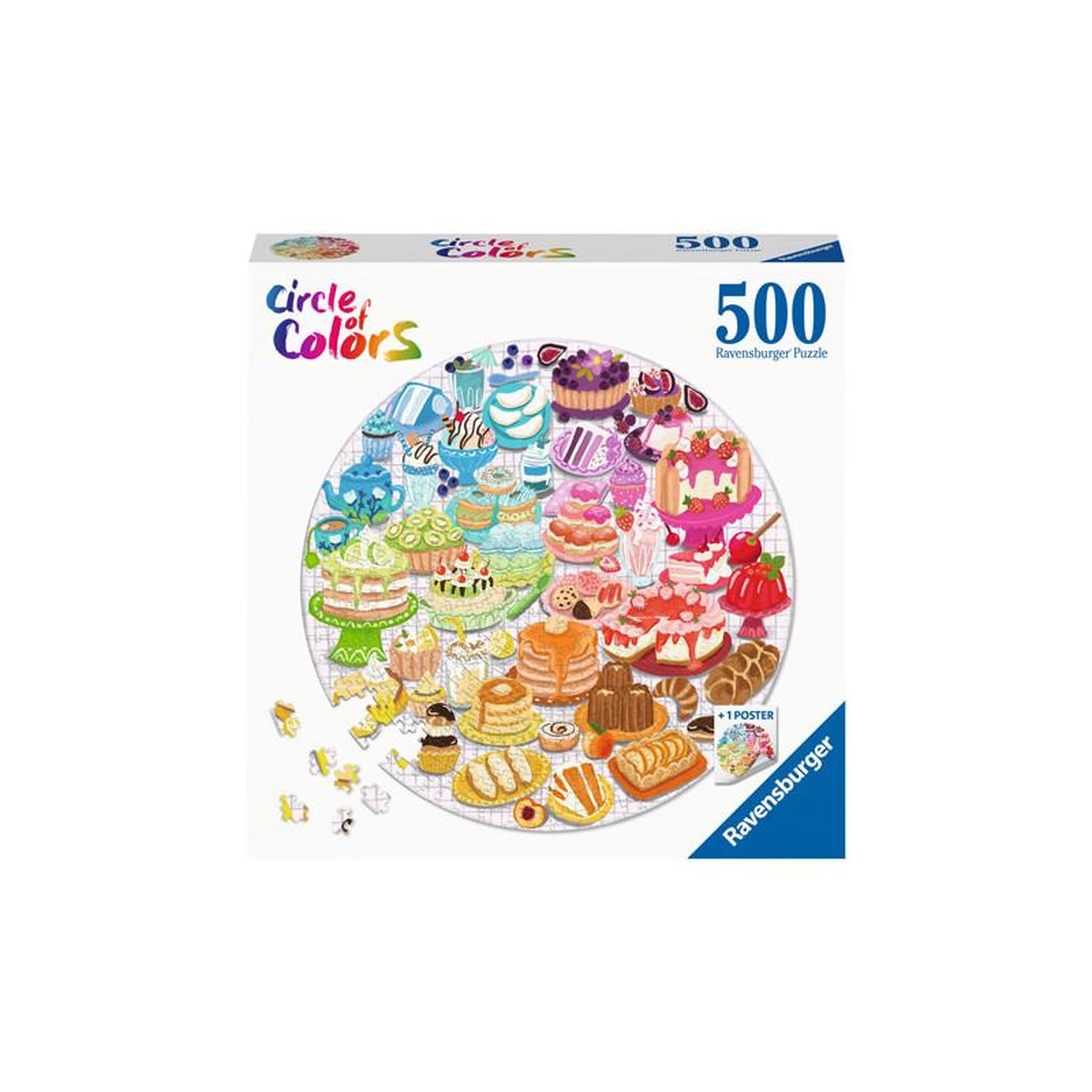 RAVENSBURGER Ravensburger - Jigsaw Puzzle Around Circle of Colors Desserts Pastries, 500pcs. 171712