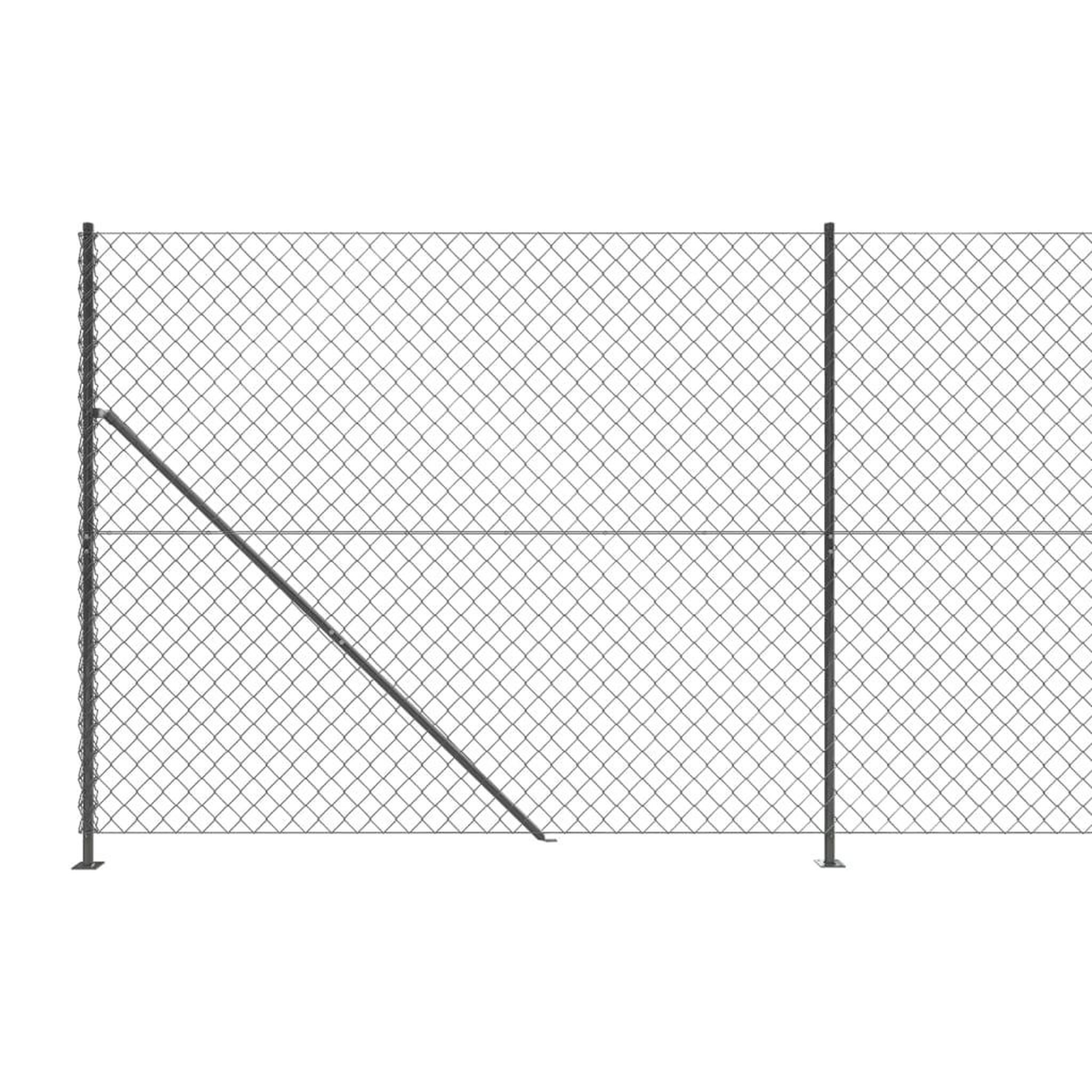 Voir la diapositive 4 : VIDAXL Cloture a mailles losangees avec bride anthracite 1,6x10 m