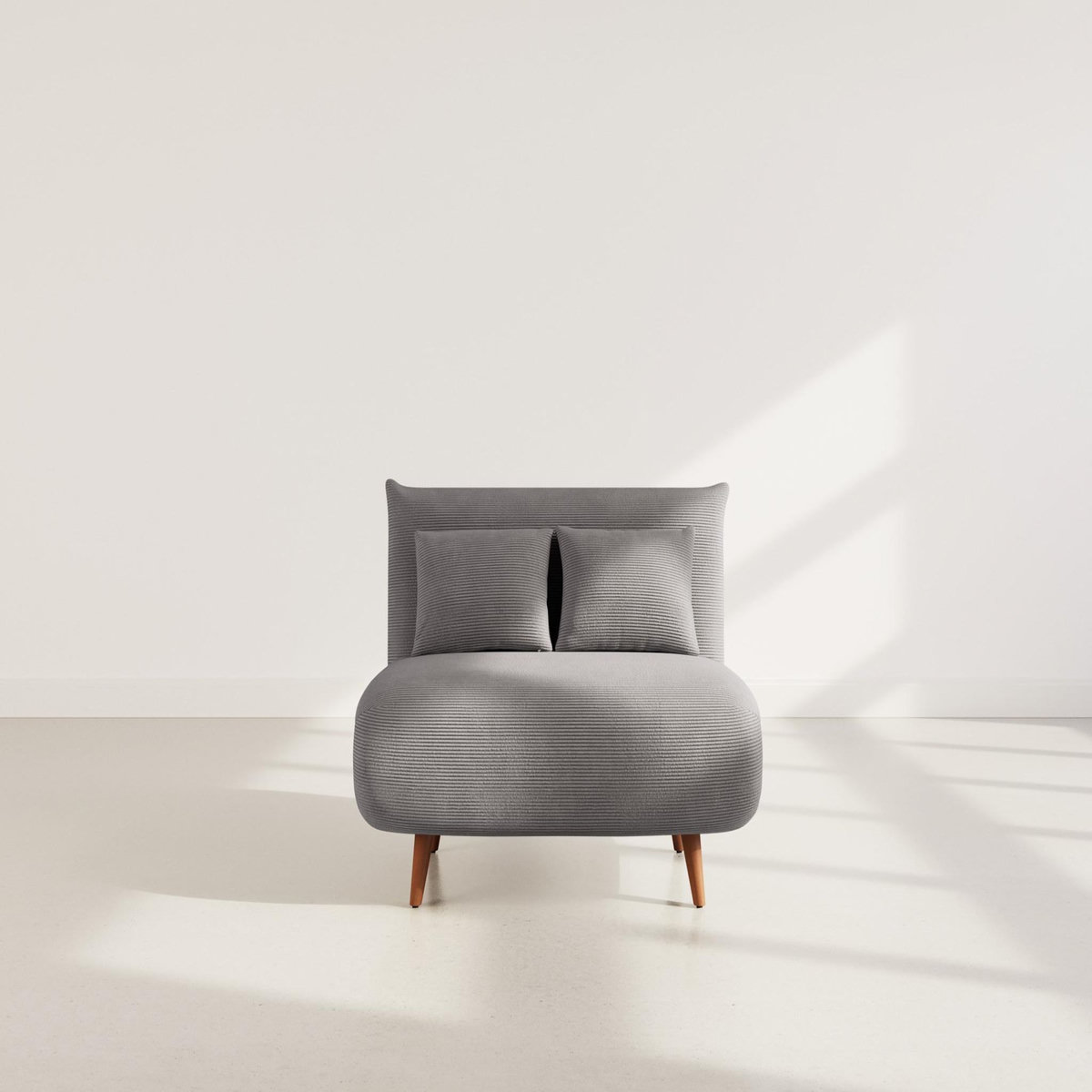 BEST MOBILIER Lumi - banquette convertible clic-clac 1 place en velours côtelé