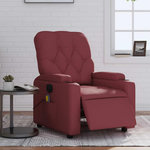 VIDAXL Fauteuil de massage inclinable electrique rouge bordeaux