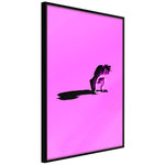 Paris Prix Affiche Murale Encadrée  Monkey on Pink Background. Coloris disponibles : Noir, Jaune