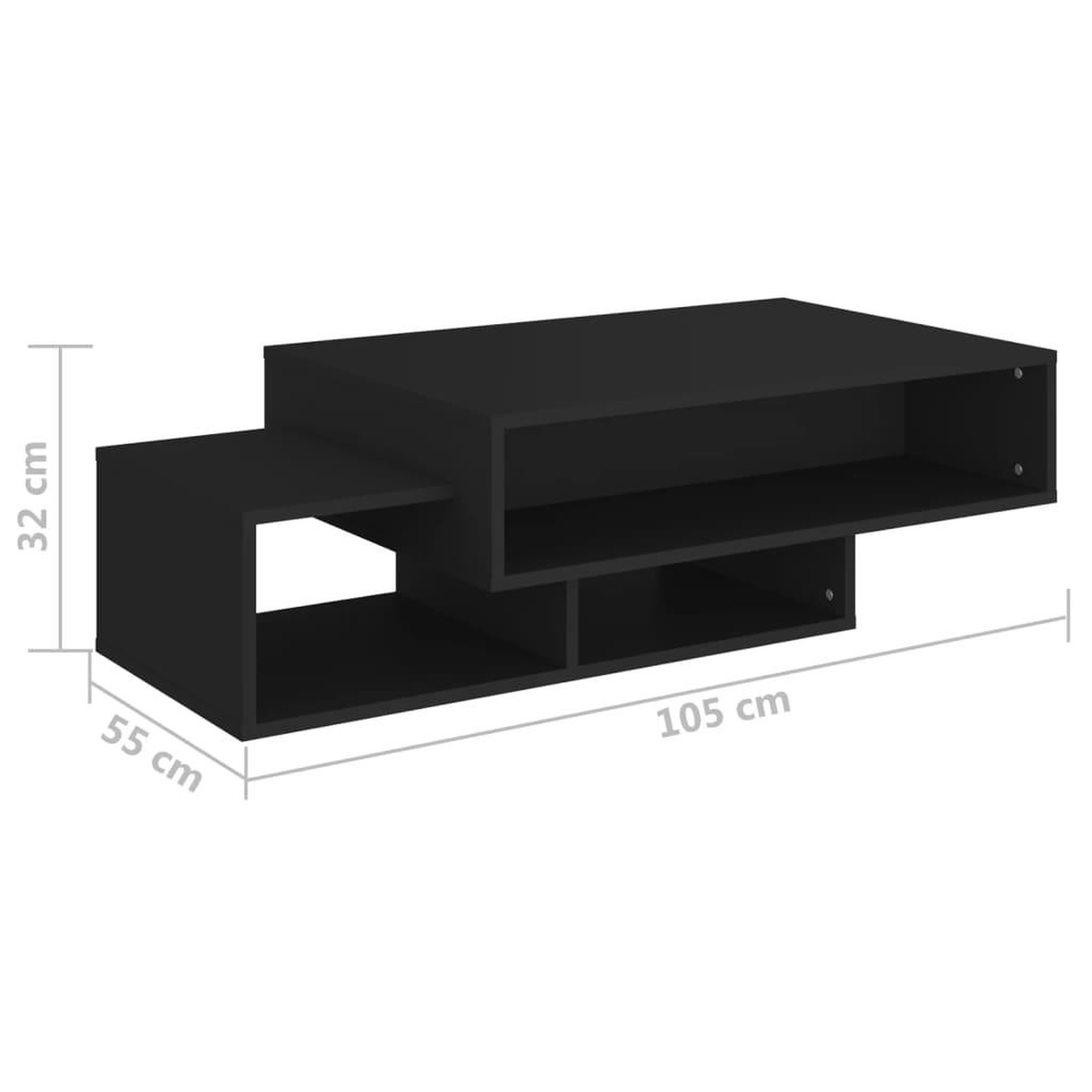 Voir la diapositive 6 : VIDAXL Table basse Noir 105x55x32 cm Bois d'ingenierie