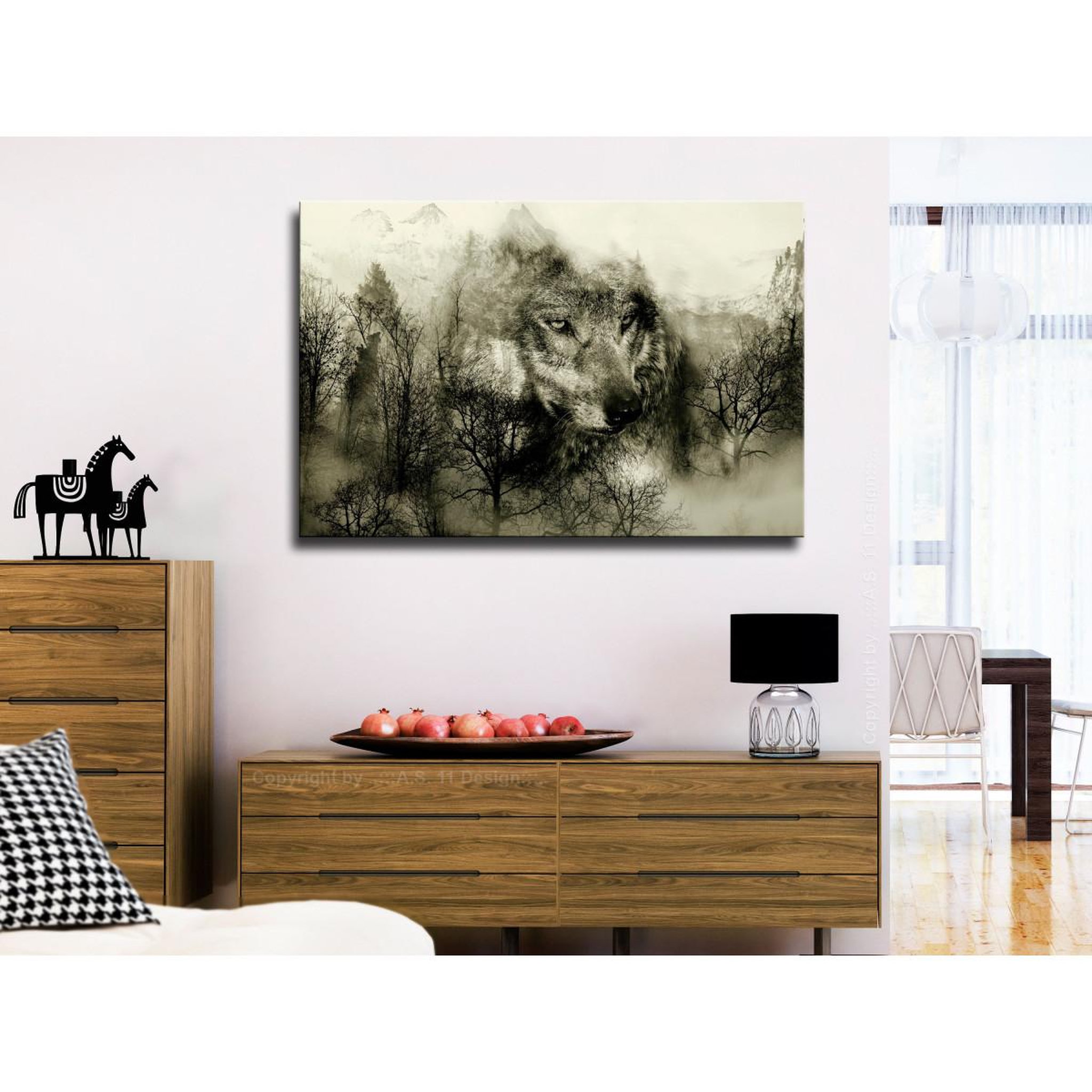 Voir la diapositive 2 : Paris Prix Tableau imprimé  mountain predator wide beige