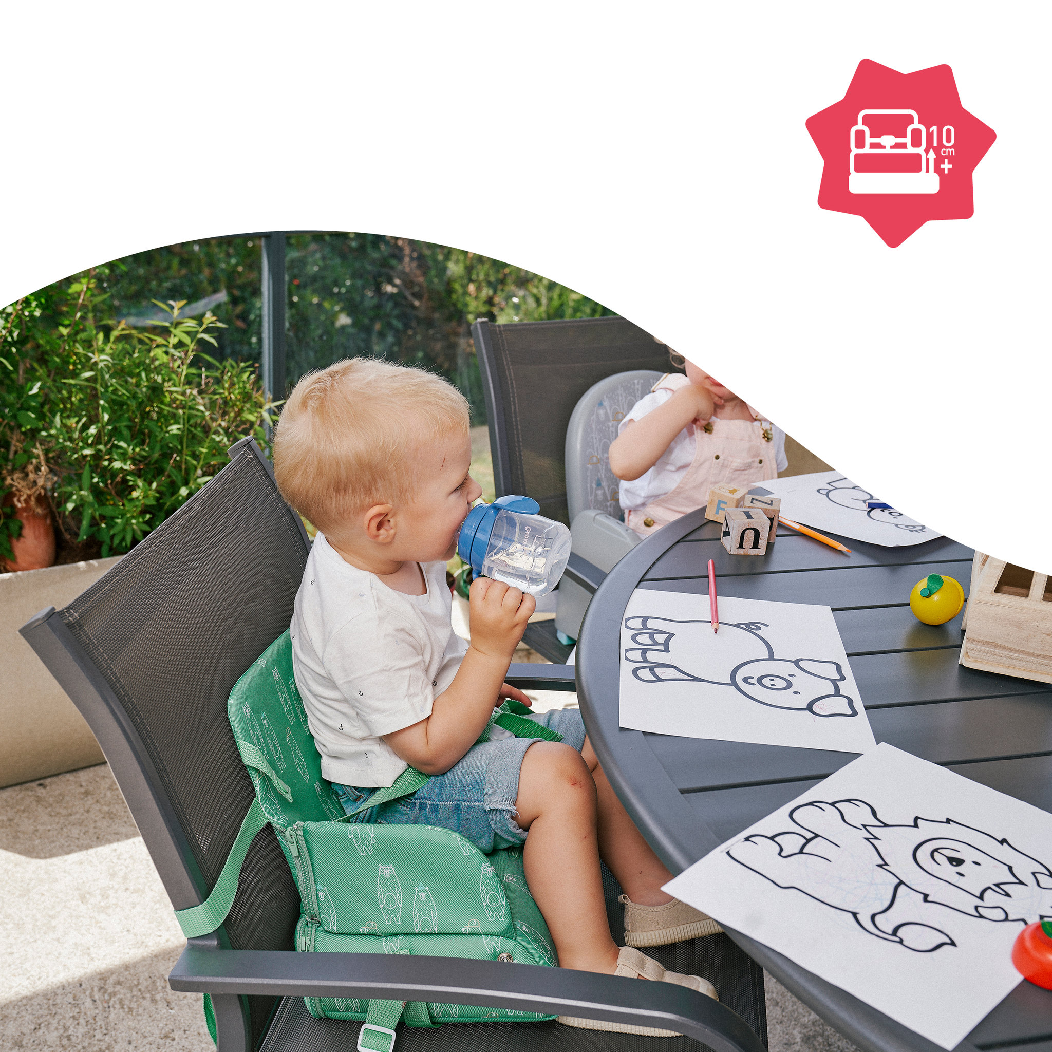 Voir la diapositive 4 : REHAUSSEUR DE CHAISE NOMADE 2 EN 1 