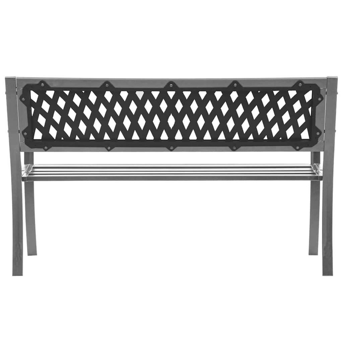 VIDAXL Banc de jardin Noir 120 cm Acier