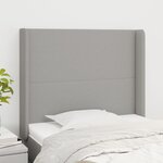 VIDAXL Tete de lit avec oreilles Gris clair 103x16x118/128 cm Tissu
