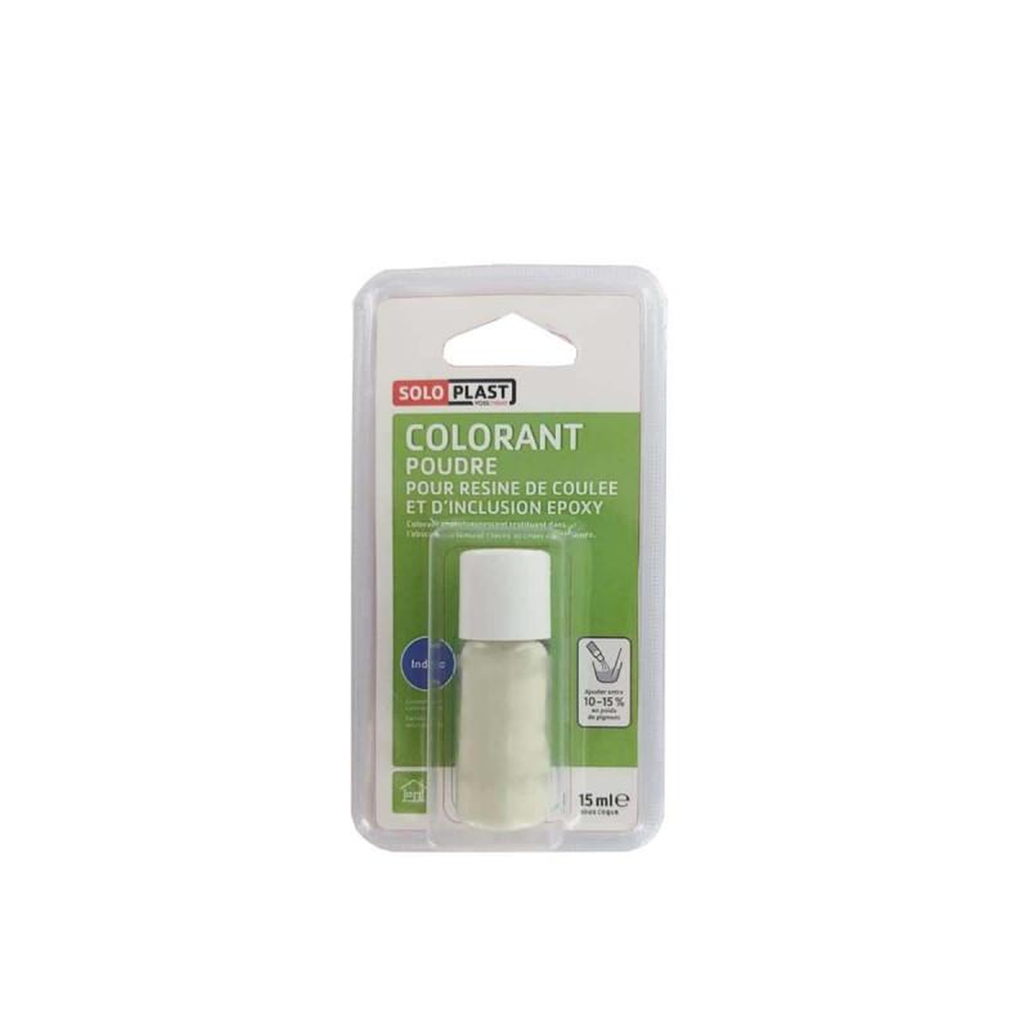 Voir la diapositive 1 : Soloplast Poudre colorante pour résine SOLOPLAST 15ml Indigo