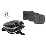LAGRANGE Gaufrier super 2 antiadhésif noir gaufres +GT+CM