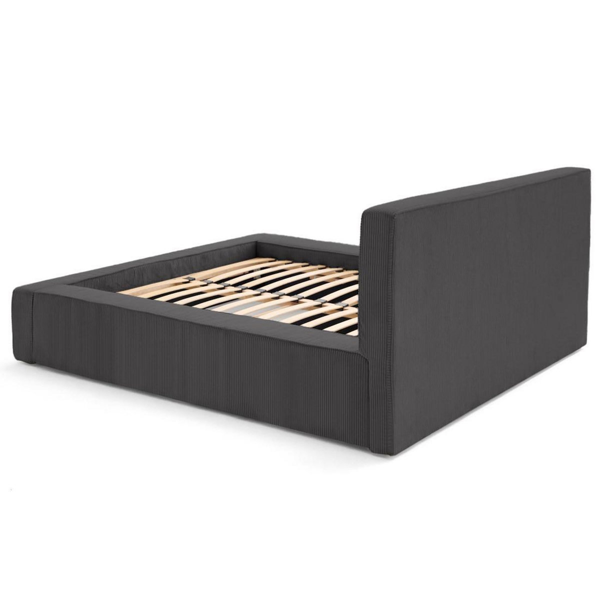 BEST MOBILIER Topaze - lit coffre - 160x200 cm - sommier inclus - velours côtelé