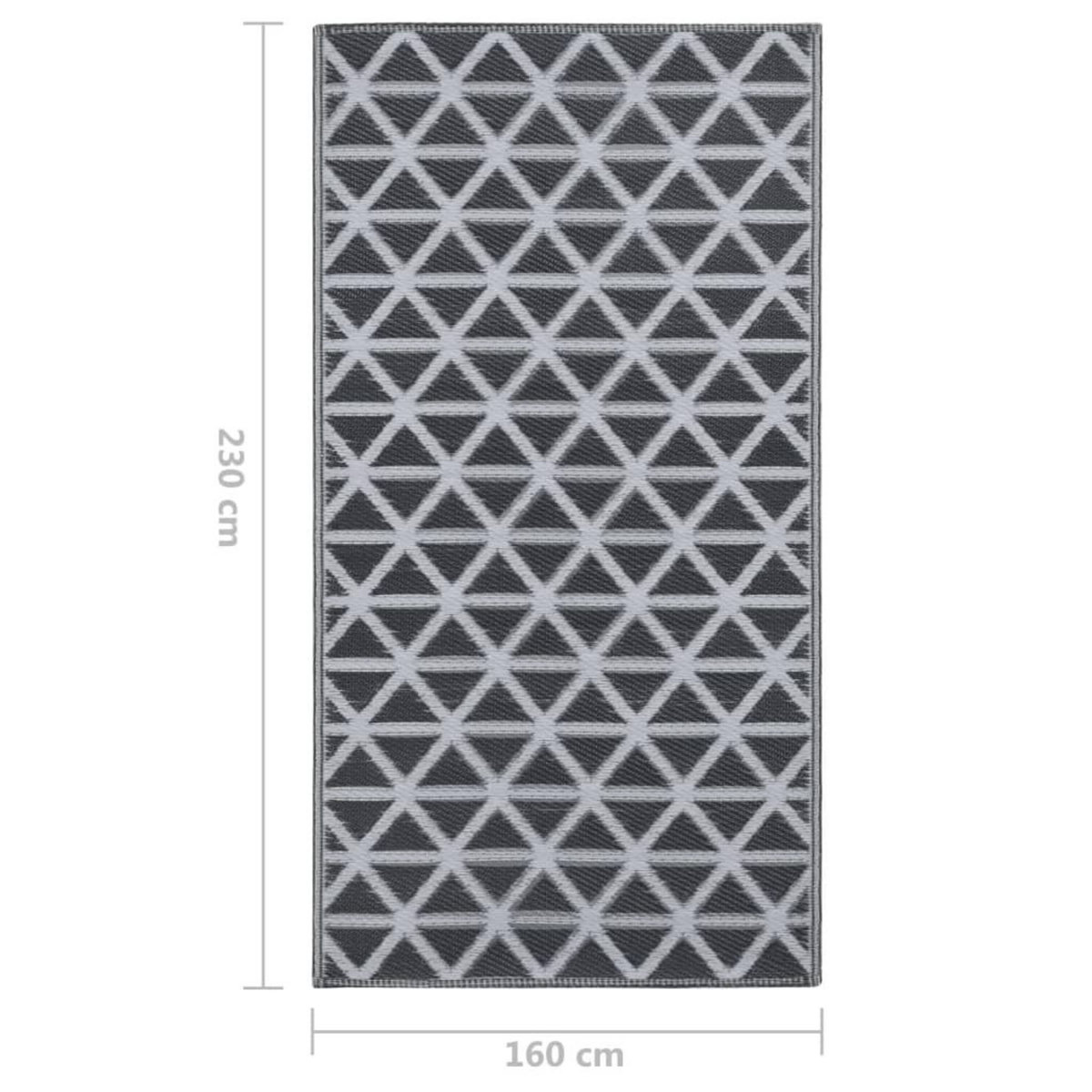 VIDAXL Tapis d'exterieur ARAKIL Noir 160x230 cm PP