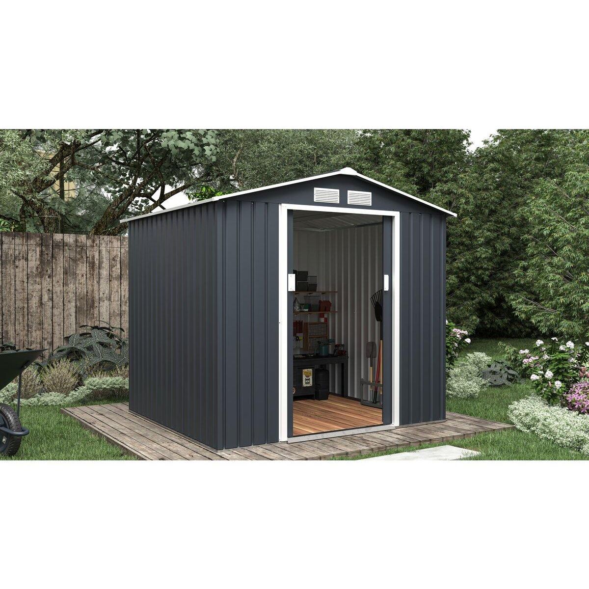 Habitat et Jardin Abri de jardin métal  Vegas  - 4,07 m² - Gris