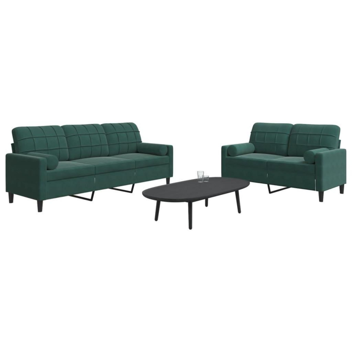 VIDAXL Ensemble de canapes 2 pcs avec coussins et traversins velours