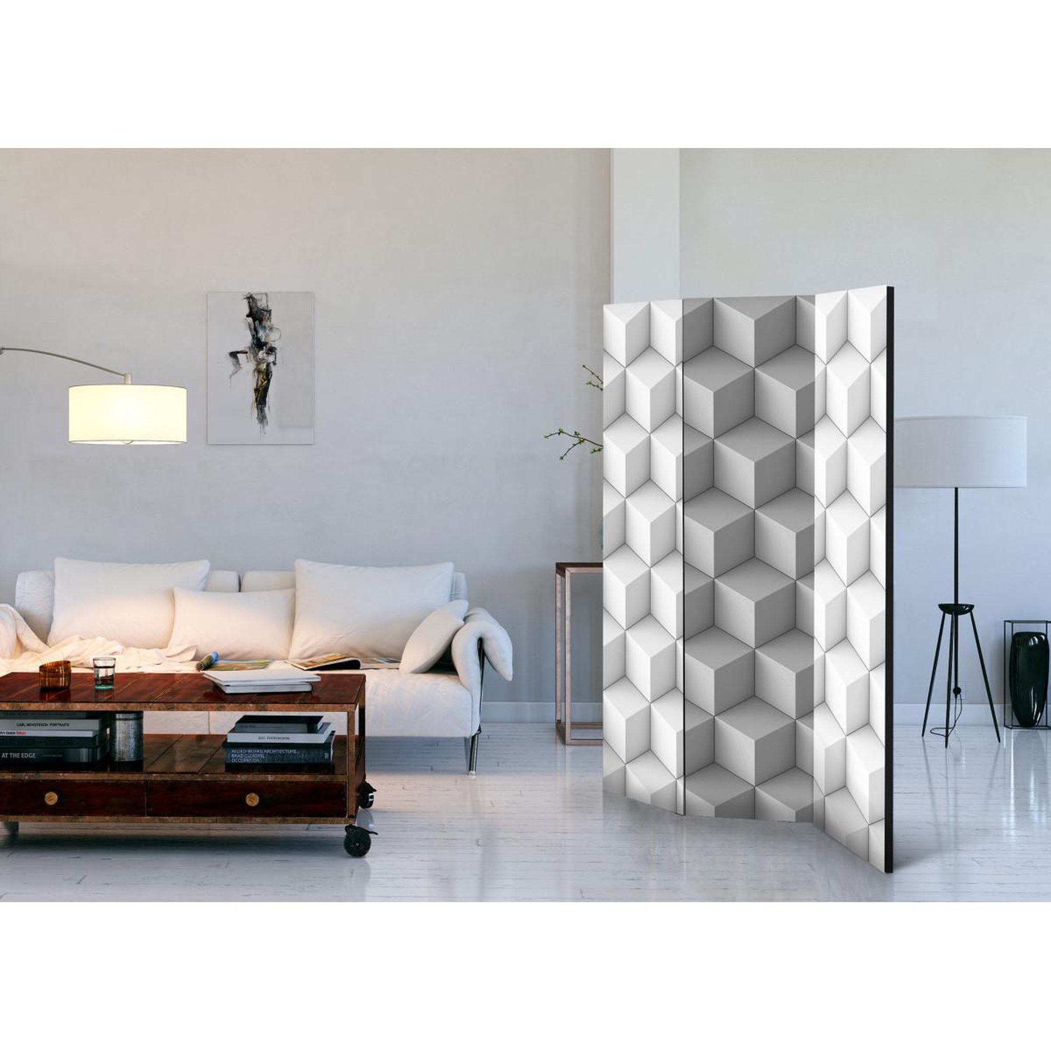 Voir la diapositive 2 : Paris Prix Paravent 3 volets  cube i  135x172cm