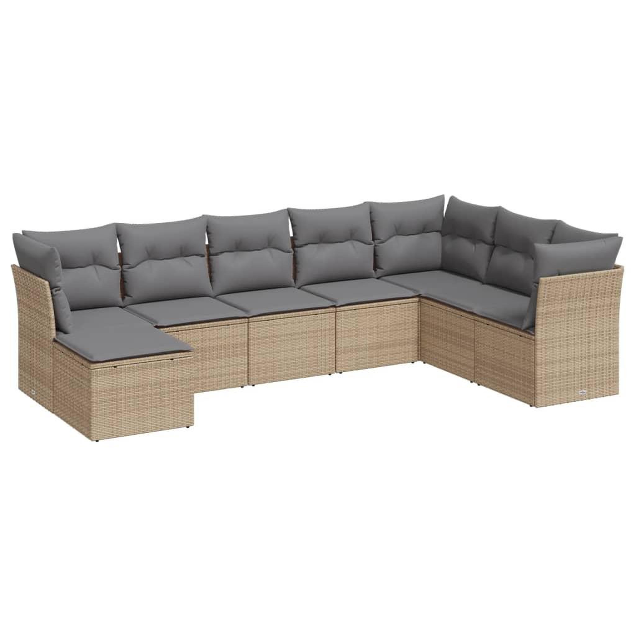 Voir la diapositive 2 : VIDAXL Salon de jardin avec coussins 8 pcs beige resine tressee