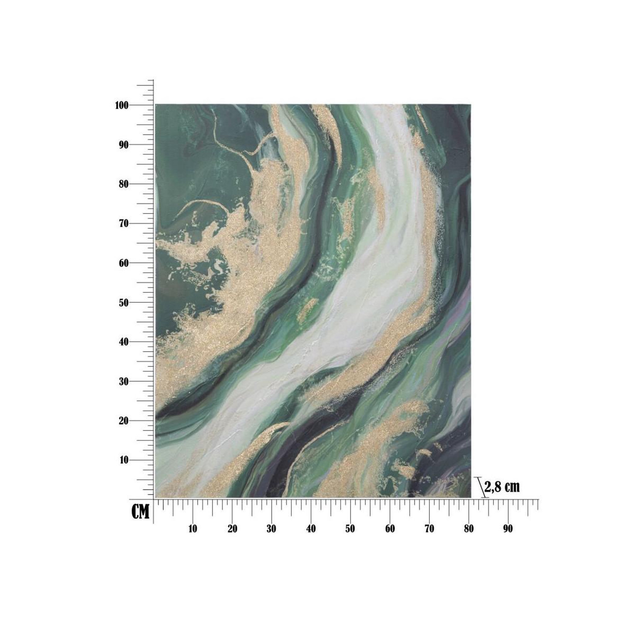Voir la diapositive 6 : Paris Prix Toile peinture déco  greenery  80x100cm multicolore